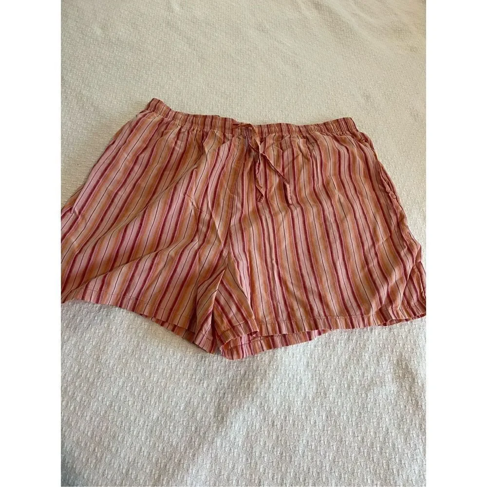 Set of 2 Vanity Fair striped Cotton pajama shorts